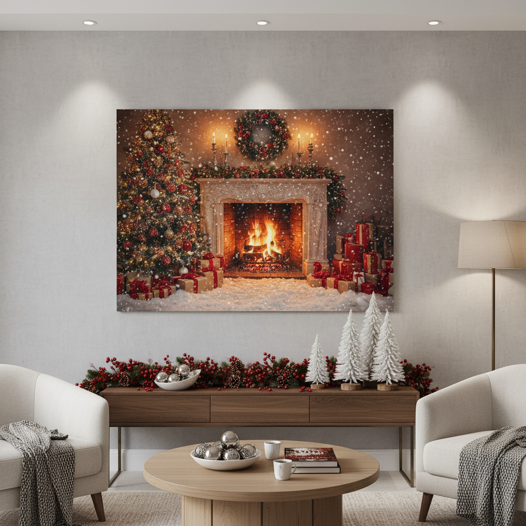 Kerst foto op canvas